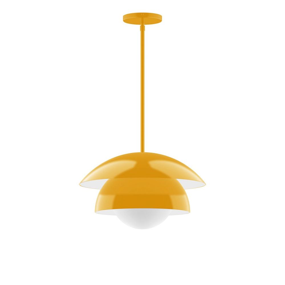 Montclair Lightworks STGX446-G15-21 16" Nest Stem Hung Pendant Bright Yellow Finish